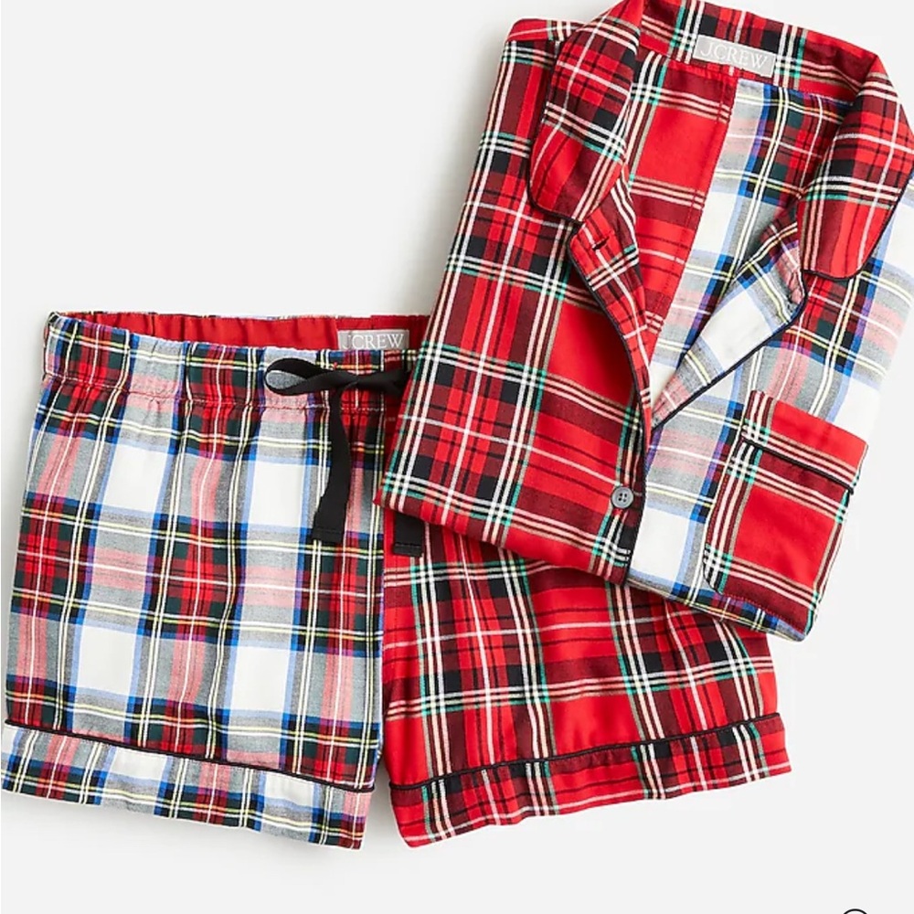 J. Crew Flannel Pajamas Plaid Boxer Shorts Size Small